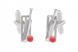 Cricket Wicket Bat and Ball Cufflinks